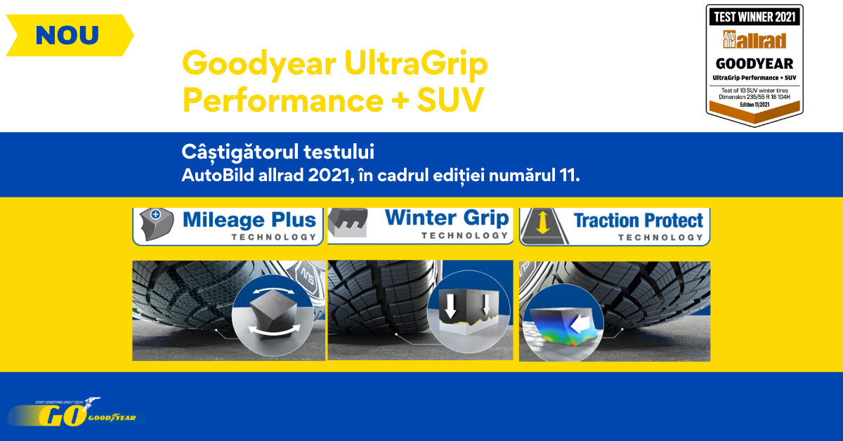 Goodyear UltraGrip Performance + SUV câștigătorul testului Autobild allrad 2021